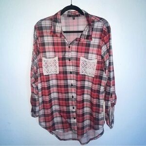 Hype Pink and Black Plaid Shirt